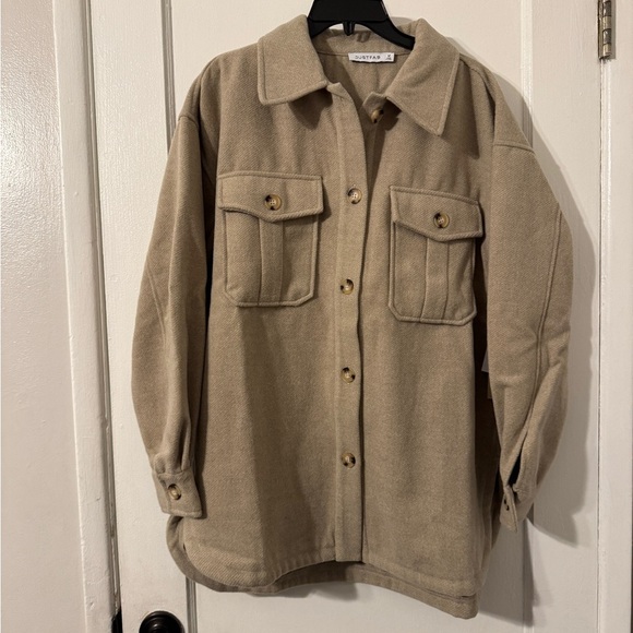 Just fab Wool Blend Boyfriend Shacket NWT MEDIUM - Picture 8 of 11